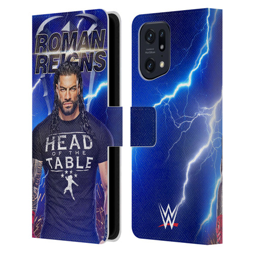 WWE Roman Reigns Lightning Leather Book Wallet Case Cover For OPPO Find X5