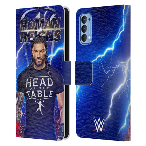 WWE Roman Reigns Lightning Leather Book Wallet Case Cover For OPPO Reno 4 5G