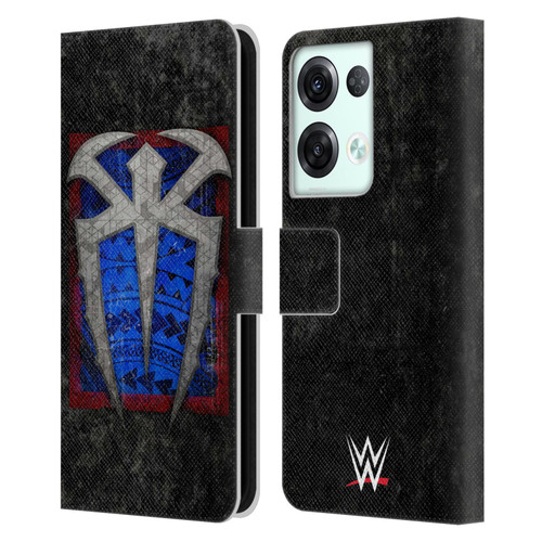 WWE Roman Reigns Distressed Logo Leather Book Wallet Case Cover For OPPO Reno8 Pro