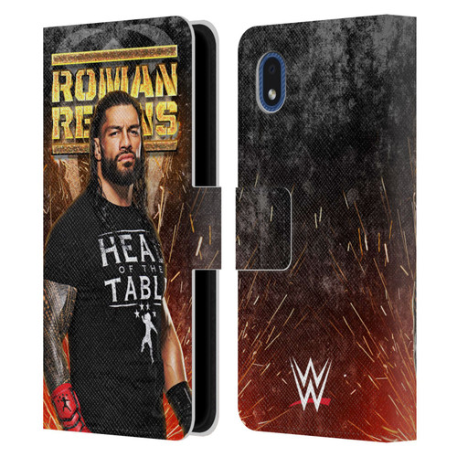 WWE Roman Reigns Grunge Leather Book Wallet Case Cover For Samsung Galaxy A01 Core (2020)