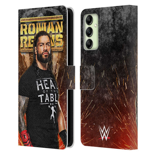 WWE Roman Reigns Grunge Leather Book Wallet Case Cover For Samsung Galaxy A14 5G