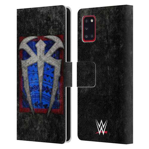 WWE Roman Reigns Distressed Logo Leather Book Wallet Case Cover For Samsung Galaxy A31 (2020)