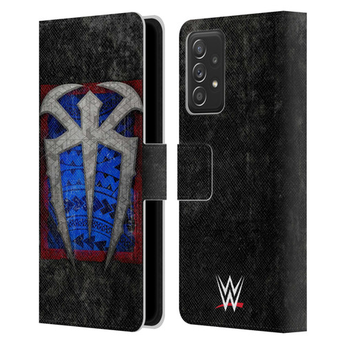 WWE Roman Reigns Distressed Logo Leather Book Wallet Case Cover For Samsung Galaxy A52 / A52s / 5G (2021)