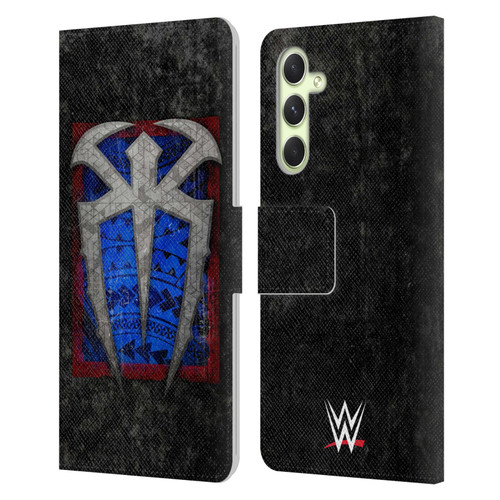 WWE Roman Reigns Distressed Logo Leather Book Wallet Case Cover For Samsung Galaxy A54 5G