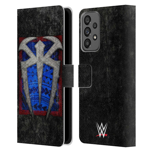 WWE Roman Reigns Distressed Logo Leather Book Wallet Case Cover For Samsung Galaxy A73 5G (2022)