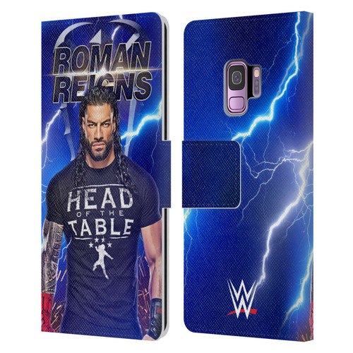 WWE Roman Reigns Lightning Leather Book Wallet Case Cover For Samsung Galaxy S9