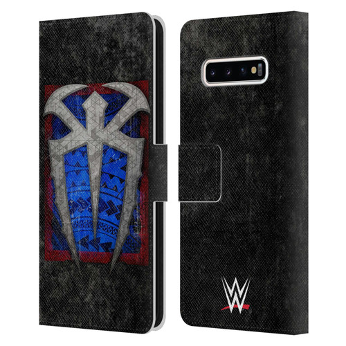 WWE Roman Reigns Distressed Logo Leather Book Wallet Case Cover For Samsung Galaxy S10+ / S10 Plus