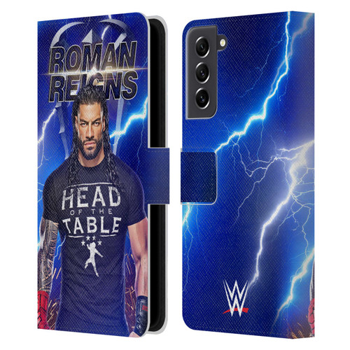 WWE Roman Reigns Lightning Leather Book Wallet Case Cover For Samsung Galaxy S21 FE 5G