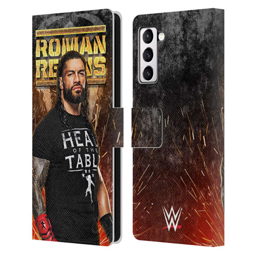 WWE Roman Reigns Grunge Leather Book Wallet Case Cover For Samsung Galaxy S21+ 5G