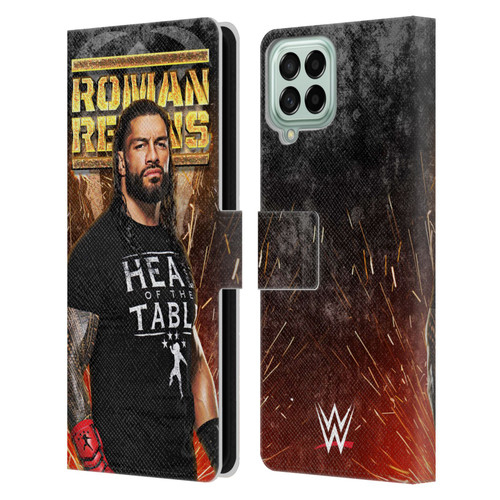 WWE Roman Reigns Grunge Leather Book Wallet Case Cover For Samsung Galaxy M33 (2022)