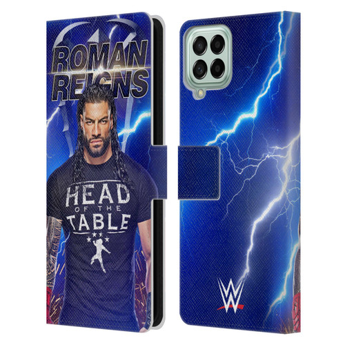 WWE Roman Reigns Lightning Leather Book Wallet Case Cover For Samsung Galaxy M33 (2022)