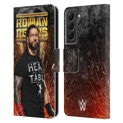 WWE Roman Reigns Grunge Leather Book Wallet Case Cover For Samsung Galaxy S22+ 5G