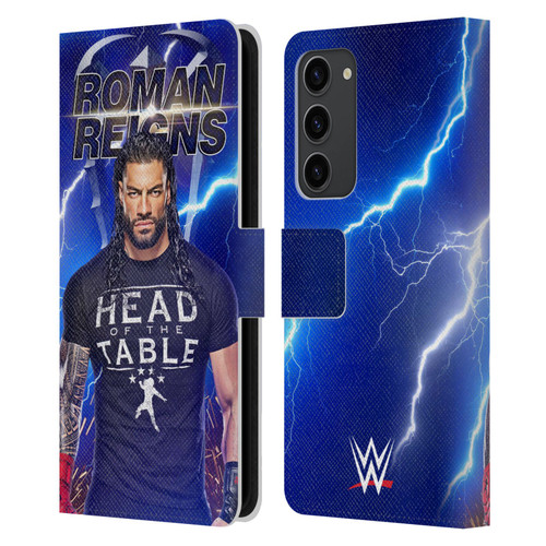 WWE Roman Reigns Lightning Leather Book Wallet Case Cover For Samsung Galaxy S23+ 5G