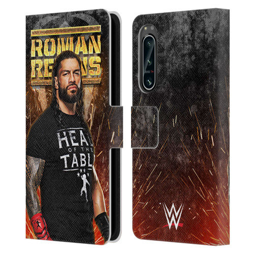 WWE Roman Reigns Grunge Leather Book Wallet Case Cover For Sony Xperia 5 IV