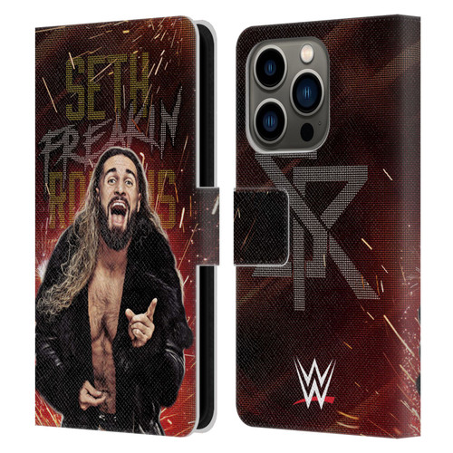 WWE Seth Rollins LED Leather Book Wallet Case Cover For Apple iPhone 14 Pro