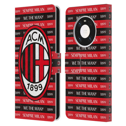 AC Milan Art Sempre Milan 1899 Leather Book Wallet Case Cover For Huawei Mate 40 Pro 5G