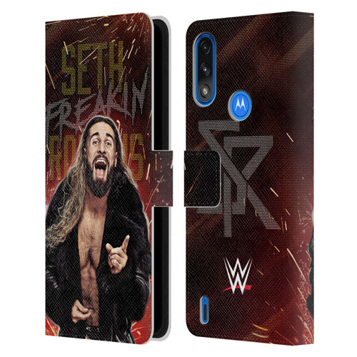 WWE Seth Rollins LED Leather Book Wallet Case Cover For Motorola Moto E7 Power / Moto E7i Power