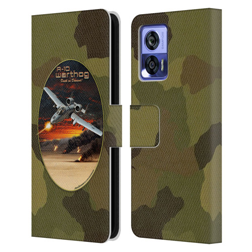 Larry Grossman Retro Collection A-10 Warthog Leather Book Wallet Case Cover For Motorola Edge 30 Neo 5G