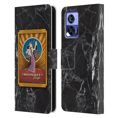 Larry Grossman Retro Collection Moonlight Tango Leather Book Wallet Case Cover For Motorola Edge 30 Neo 5G
