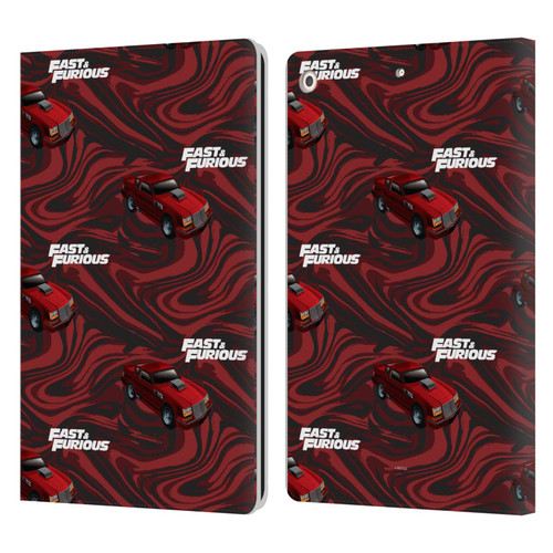 Fast & Furious Franchise Car Pattern Red Leather Book Wallet Case Cover For Apple iPad 10.2 2019/2020/2021