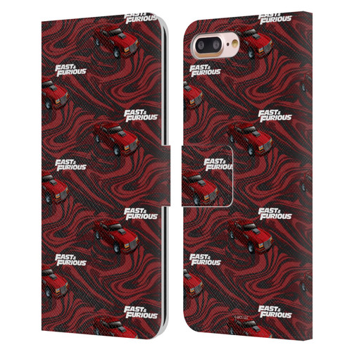 Fast & Furious Franchise Car Pattern Red Leather Book Wallet Case Cover For Apple iPhone 7 Plus / iPhone 8 Plus