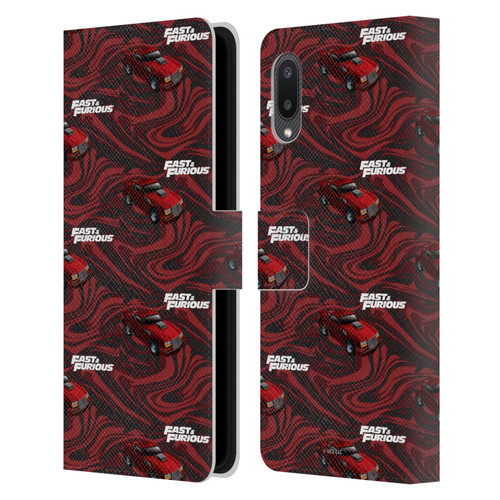 Fast & Furious Franchise Car Pattern Red Leather Book Wallet Case Cover For Samsung Galaxy A02/M02 (2021)