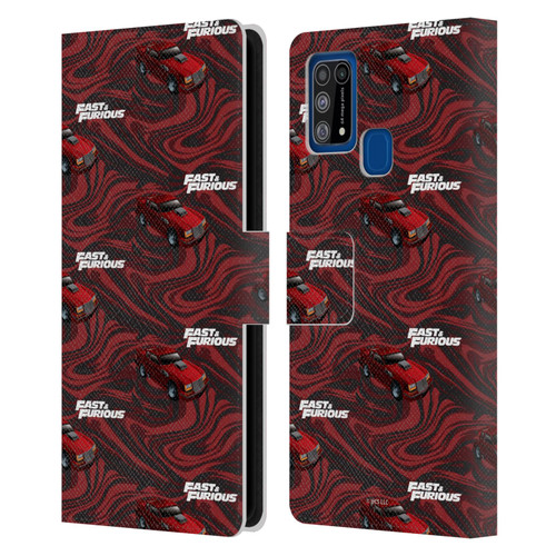 Fast & Furious Franchise Car Pattern Red Leather Book Wallet Case Cover For Samsung Galaxy M31 (2020)