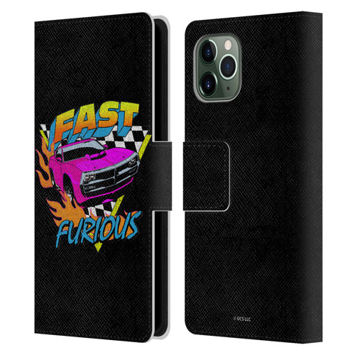 Fast & Furious Franchise Fast Fashion Car In Retro Style Leather Book Wallet Case Cover For Apple iPhone 11 Pro