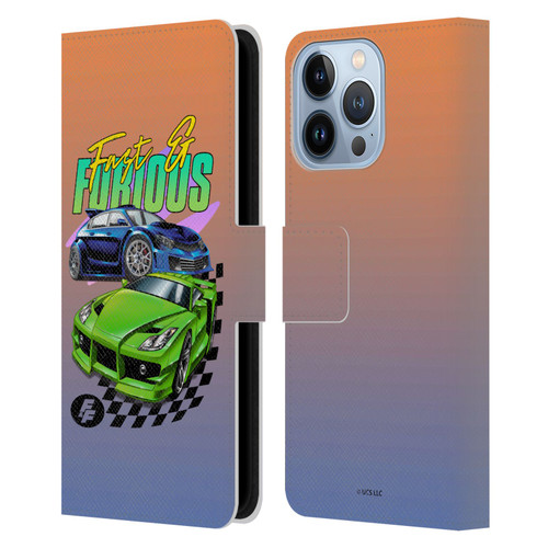 Fast & Furious Franchise Fast Fashion Cars Leather Book Wallet Case Cover For Apple iPhone 13 Pro