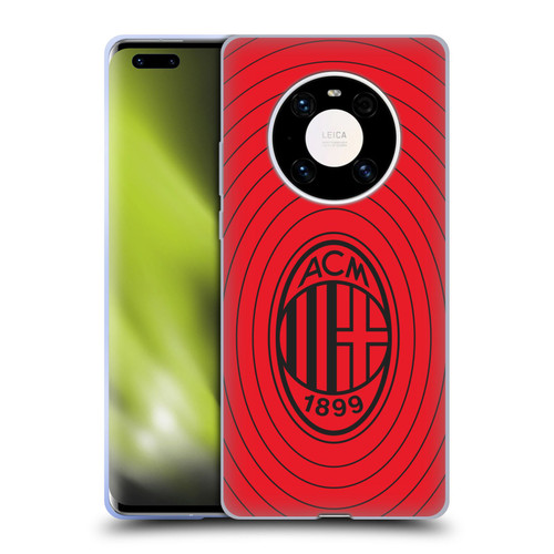 AC Milan Art Red And Black Soft Gel Case for Huawei Mate 40 Pro 5G
