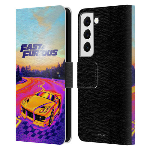 Fast & Furious Franchise Fast Fashion Colourful Car Leather Book Wallet Case Cover For Samsung Galaxy S22 5G