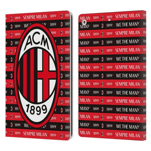 AC Milan Art Sempre Milan 1899 Leather Book Wallet Case Cover For Apple iPad 10.2 2019/2020/2021