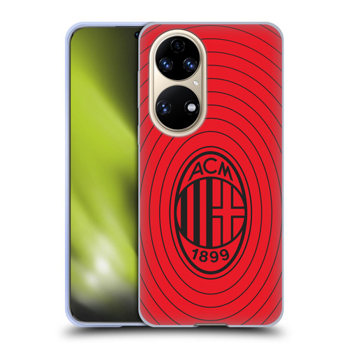 AC Milan Art Red And Black Soft Gel Case for Huawei P50