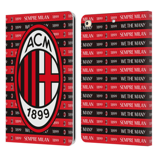 AC Milan Art Sempre Milan 1899 Leather Book Wallet Case Cover For Apple iPad 9.7 2017 / iPad 9.7 2018