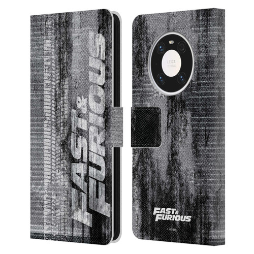 Fast & Furious Franchise Logo Art Tire Skid Marks Leather Book Wallet Case Cover For Huawei Mate 40 Pro 5G