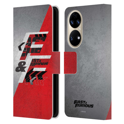 Fast & Furious Franchise Logo Art F&F Red Leather Book Wallet Case Cover For Huawei P50