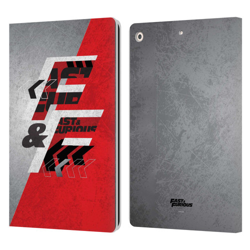 Fast & Furious Franchise Logo Art F&F Red Leather Book Wallet Case Cover For Apple iPad 10.2 2019/2020/2021