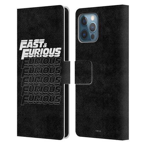 Fast & Furious Franchise Logo Art Black Text Leather Book Wallet Case Cover For Apple iPhone 12 Pro Max