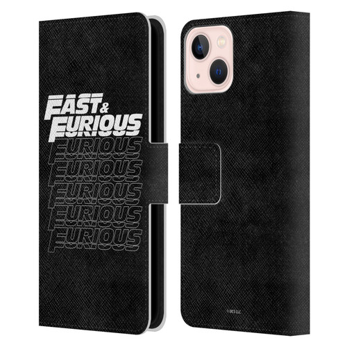Fast & Furious Franchise Logo Art Black Text Leather Book Wallet Case Cover For Apple iPhone 13