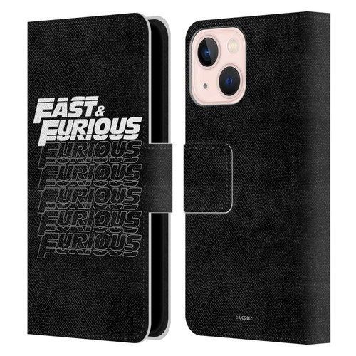 Fast & Furious Franchise Logo Art Black Text Leather Book Wallet Case Cover For Apple iPhone 13 Mini