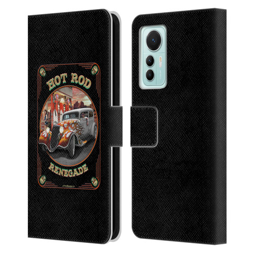 Larry Grossman Retro Collection Hot Rod Renegade Leather Book Wallet Case Cover For Xiaomi 12 Lite