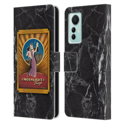 Larry Grossman Retro Collection Moonlight Tango Leather Book Wallet Case Cover For Xiaomi 12 Lite