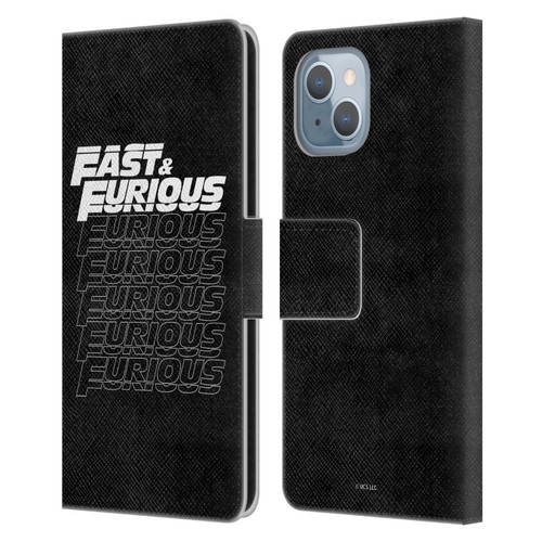 Fast & Furious Franchise Logo Art Black Text Leather Book Wallet Case Cover For Apple iPhone 14