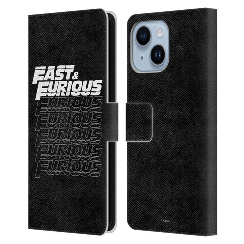 Fast & Furious Franchise Logo Art Black Text Leather Book Wallet Case Cover For Apple iPhone 14 Plus