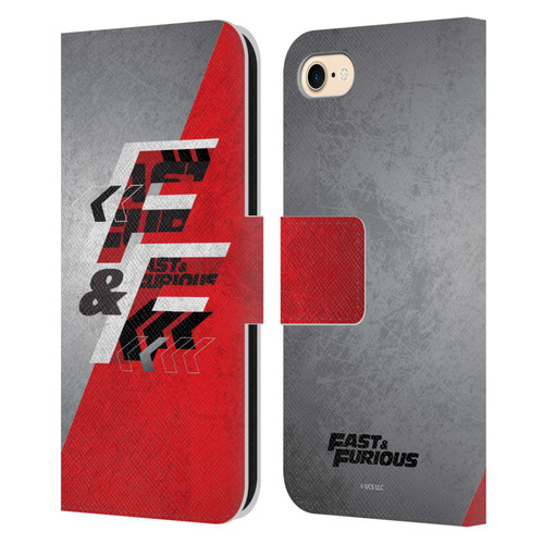 Fast & Furious Franchise Logo Art F&F Red Leather Book Wallet Case Cover For Apple iPhone 7 / 8 / SE 2020 & 2022