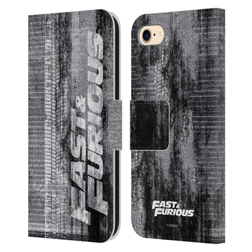 Fast & Furious Franchise Logo Art Tire Skid Marks Leather Book Wallet Case Cover For Apple iPhone 7 / 8 / SE 2020 & 2022