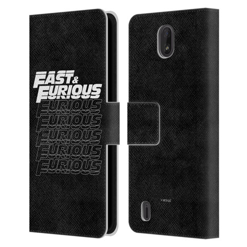 Fast & Furious Franchise Logo Art Black Text Leather Book Wallet Case Cover For Nokia C01 Plus/C1 2nd Edition