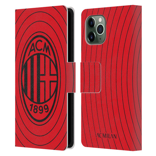AC Milan Art Red And Black Leather Book Wallet Case Cover For Apple iPhone 11 Pro