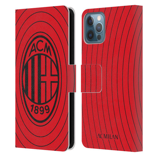 AC Milan Art Red And Black Leather Book Wallet Case Cover For Apple iPhone 12 / iPhone 12 Pro
