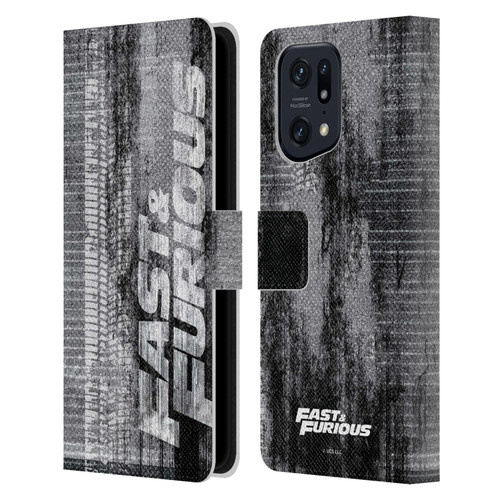 Fast & Furious Franchise Logo Art Tire Skid Marks Leather Book Wallet Case Cover For OPPO Find X5 Pro